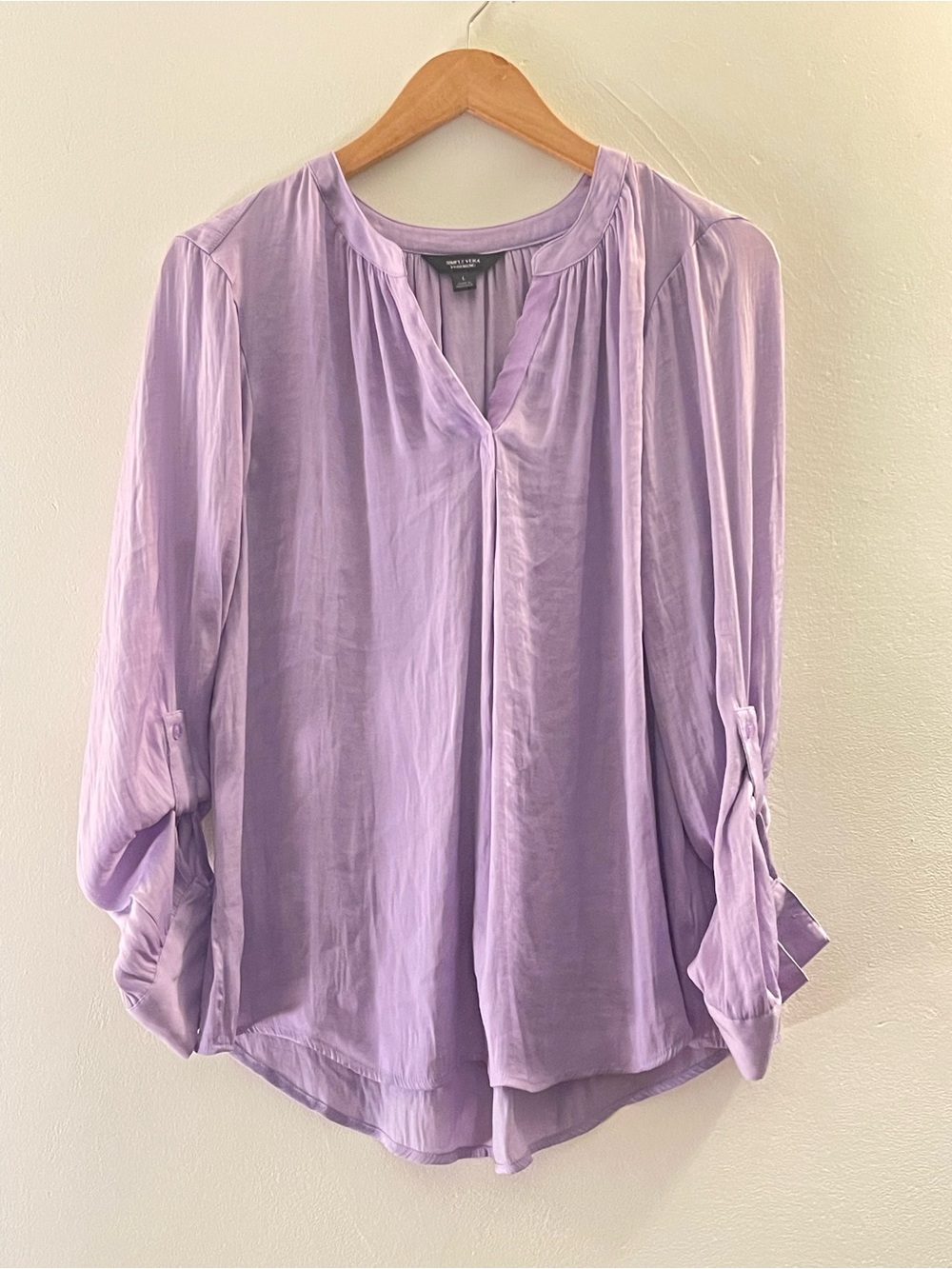 Simply Vera Vera Wang Lavender Long-Sleeve V-Neck Blouse